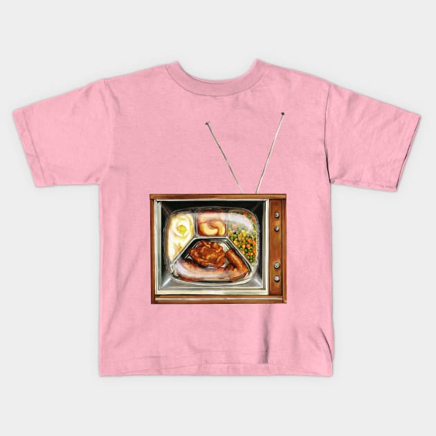 TV Dinner Kids T-Shirt by KellyGilleran